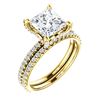Image 1 : Natural 2.72 CTW Under-Halo Princess Cut Diamond Ring 18KT Yellow Gold
