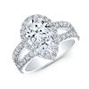 Image 1 : Natural 2.08 CTW Halo Pear Cut Tear Drop Split Shank Diamond Ring 18KT White Gold
