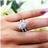 Image 3 : Natural 2.08 CTW Halo Pear Cut Tear Drop Split Shank Diamond Ring 18KT White Gold