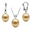 Image 1 : Golden South Sea Drop-Shape Pendant and Earring Set