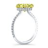Image 3 : Natural 2.12 CTW Halo Canary Light yellow Oval Cut Diamond Ring 14KT Two-tone