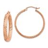 Image 1 : 14k Rose Gold Diamond-cut In/Out Hoop Earrings - 38 mm