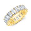 Image 1 : Natural 8.02 CTW Emerald Cut Diamond Eternity Ring 18KT Yellow Gold