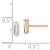 Image 2 : 10K Rose Gold Polished Cubic Zirconia Stud Earrings - 51 mm