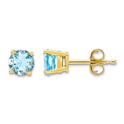 14k Aquamarine Post Stud Earrings
