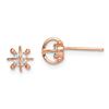 Image 1 : 14k Rose Gold Cubic Zirconia Post Earrings - 42 mm