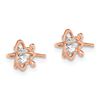 Image 2 : 14k Rose Gold Cubic Zirconia Post Earrings - 42 mm