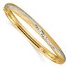 Image 1 : 14k 4/16 w/White Rhodium Diamond-Cut Snake Bangle - 7.5 in.