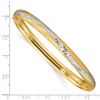Image 2 : 14k 4/16 w/White Rhodium Diamond-Cut Snake Bangle - 7.5 in.