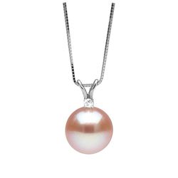 Pink Freshwater Pearl and Diamond Radiance Pendant, 9.5-10.0mm