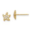 Image 1 : 14k Cubic Zirconia Starfish Post Earrings - 41 mm