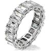Image 1 : Natural 4.02 CTW Emerald Cut Diamond Eternity Ring 18KT White Gold