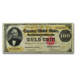 1882 $100 Gold Certificate Fine
