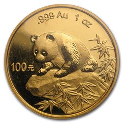 1999 China 1 oz Gold Panda Large Date w/Serif BU (Sealed)