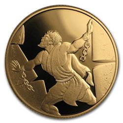 2016 Israel 1/2 oz Gold 10 NIS Samson in the Philistine House