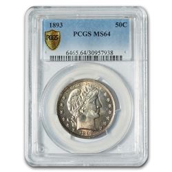 1893 Barber Half Dollar MS-64 PCGS