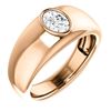 Image 1 : Natural 0.77 CTW Men's Oval Cut Solitaire Diamond Ring 18KT Rose Gold