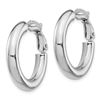 Image 2 : 14k White Gold Polished Round Hoop Earrings - 4x15 mm