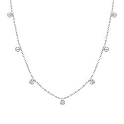 Natural 0.32 CTW Diamond Necklace 14KT White Gold