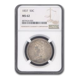 1837 Reeded Edge Half Dollar MS-62 NGC