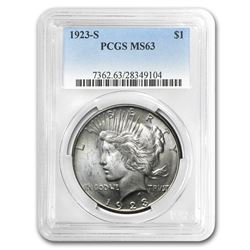 1923-S Peace Dollar MS-63 PCGS