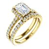 Image 1 : Natural 2.02 CTW Halo Emerald Cut Diamond Engagement Set 18KT Yellow Gold