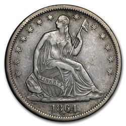 1864-S Liberty Seated Half Dollar XF