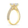 Image 3 : Natural 3.32 CTW Cushion Cut Micro Pave Diamond Engagement Ring 18KT Yellow Gold