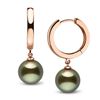 Image 2 : Black Tahitian Pearl High-Polish Huggie Hoop Earrings