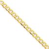 Image 1 : 14k Gold 2.5 mm Semi-Solid Curb Link Chain Bracelet - 7 in.