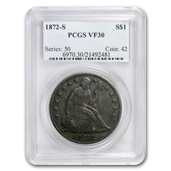 1872-S Liberty Seated Dollar VF-30 PCGS