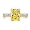Image 1 : Natural 3.27 CTW Canary Yellow Radiant Cut Diamond Engagement Ring 14KT Yellow Gold