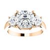 Image 4 : Natural 3.92 CTW Cushion Cut Diamond 3-Stone Diamond Ring 18KT Rose Gold