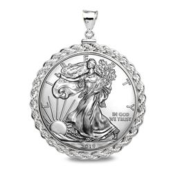 2019 1 oz Silver Eagle Pendant (Rope-ScrewTop Bezel)