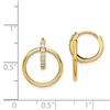 Image 2 : 14k Cubic Zirconia Circle Dangle Hinged Hoop Earrings - 53 mm