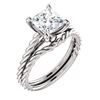 Image 1 : Natural 1.12 CTW Princess cut Rope Design Diamond Engagement Set 14KT White Gold