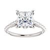 Image 3 : Natural 1.12 CTW Princess cut Rope Design Diamond Engagement Set 14KT White Gold