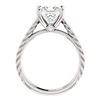 Image 4 : Natural 1.12 CTW Princess cut Rope Design Diamond Engagement Set 14KT White Gold