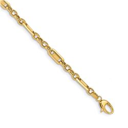14k Yellow Gold Polished Fancy Multi Link Bracelet - 7.5 in.