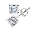 Image 1 : Natural 1.02 CTW Asscher Cut Diamond Stud Earrings 14KT White Gold