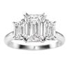 Image 3 : Natural 2.62 CTW 3-Stone Emerald Cut & Trapezoids Diamond Ring 14KT White Gold