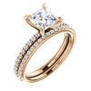 Image 1 : Natural 1.52 CTW Princess Cut Diamond Engagement Set 18KT Rose Gold