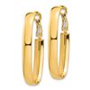 Image 2 : 14k Yellow Gold Oval Omega Back Hoop Earrings - 5x16 mm