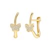 Image 1 : Natural 0.17 CTW Butterfly Diamond Earrings 18KT Yellow Gold