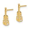Image 2 : 14k Cubic Zirconia Violin Post Earrings - 39 mm