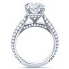 Image 3 : Natural 2.66 CTW Asscher Cut w/ Round Cut Micro Pave Diamond Engagement Ring 14KT White Gold