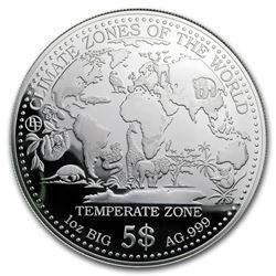 2017 Samoa 1 oz Silver Climate Zones (Temperate Zone)