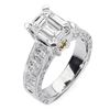 Image 1 : Natural 3.92 CTW Emerald Cut & Princess Diamond Engagement Ring 14KT Two Tone