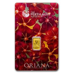 1 gram Gold Bar - The Perth Mint Oriana Design (In Assay)
