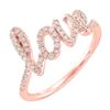 Image 1 : Natural 0.27 CTW Love Script Diamond Ring 14KT Rose Gold